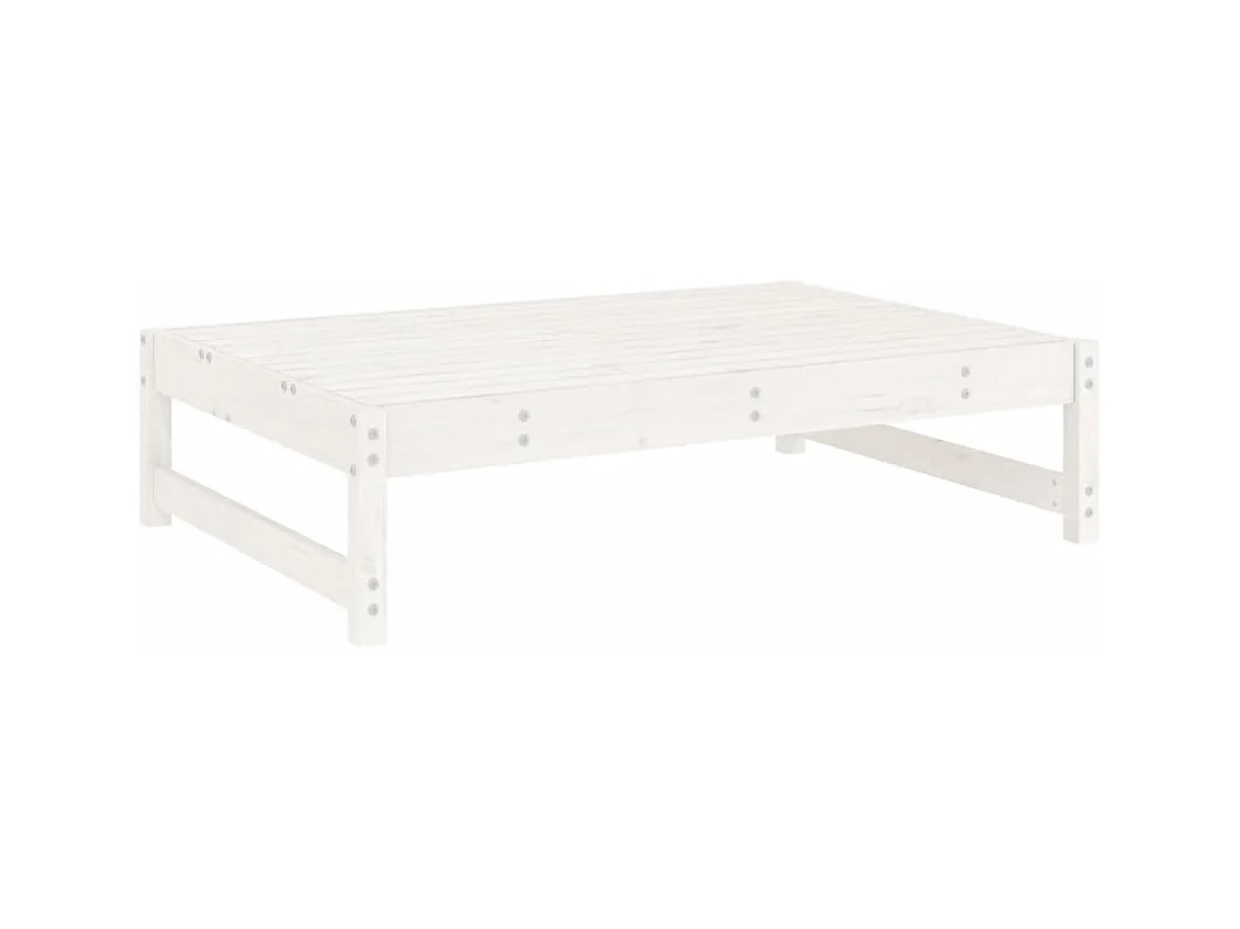 Salon de jardin 4 pcs blanc bois de pin massif