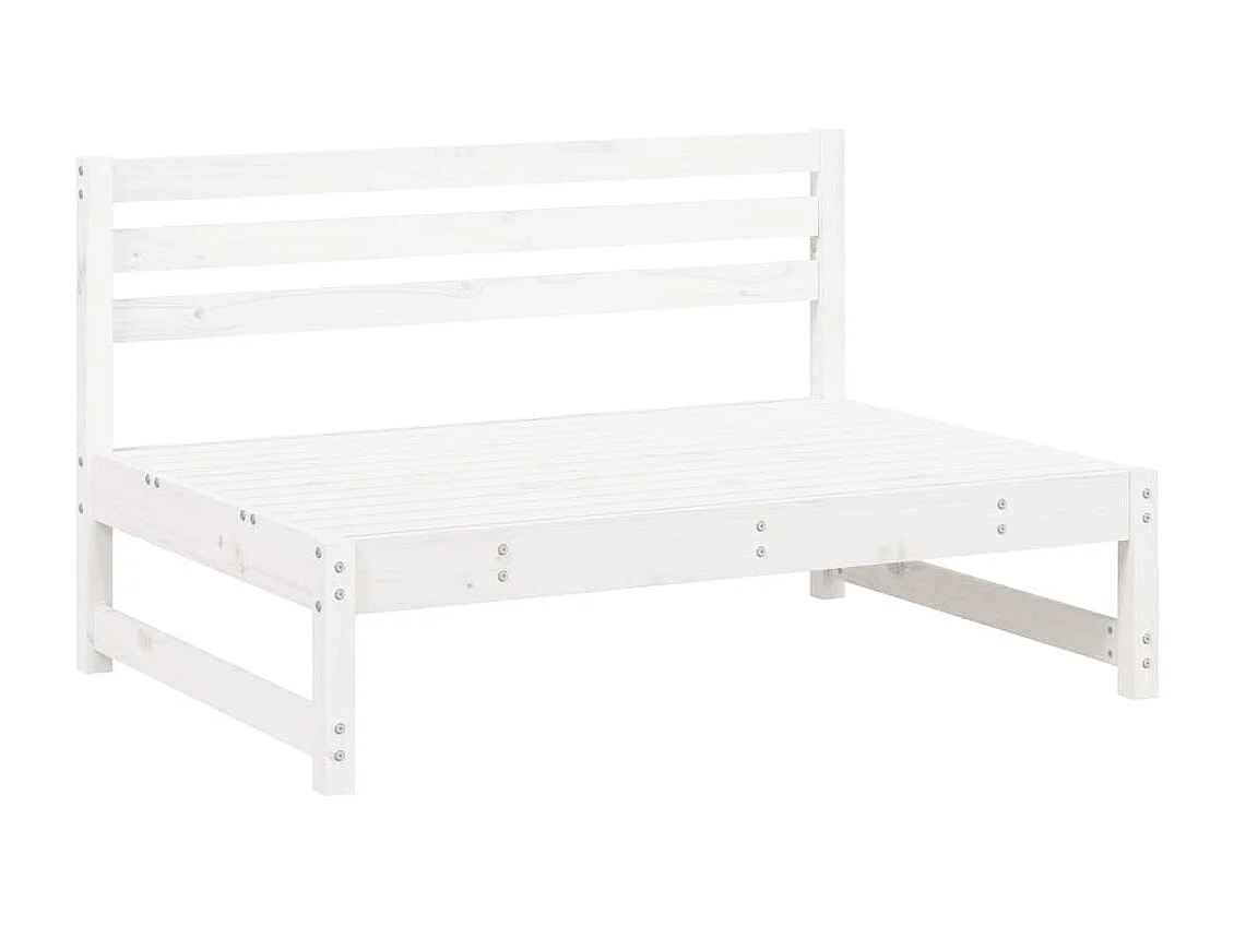 Salon de jardin 4 pcs blanc bois de pin massif