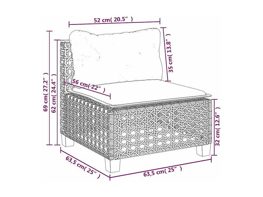 Salon de jardin avec coussins 7 pcs beige résine tressée