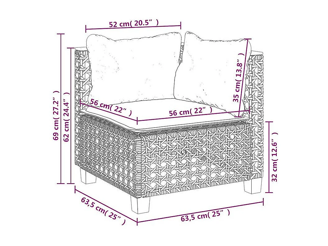 Salon de jardin avec coussins 7 pcs beige résine tressée