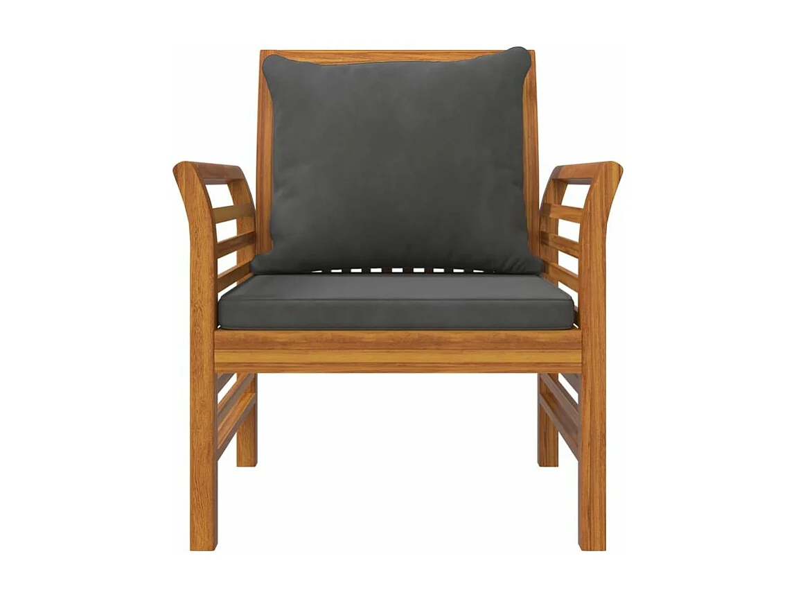 Salon de jardin avec coussins 5 pcs Bois d'acacia solide