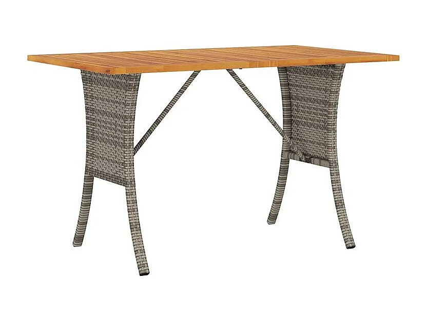 Canapé de jardin 3 places coussins et table gris résine tressée