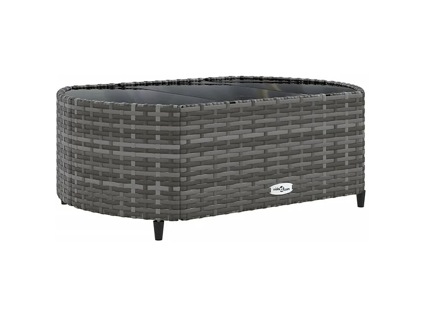 Salon de jardin avec coussins 10 pcs gris résine tressée