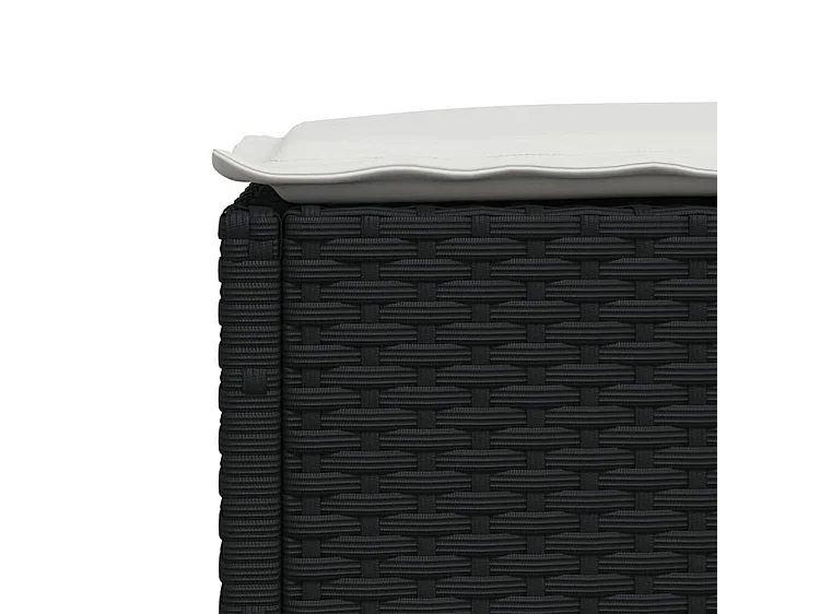 Salon de jardin 6 pcs avec coussins noir résine tressée