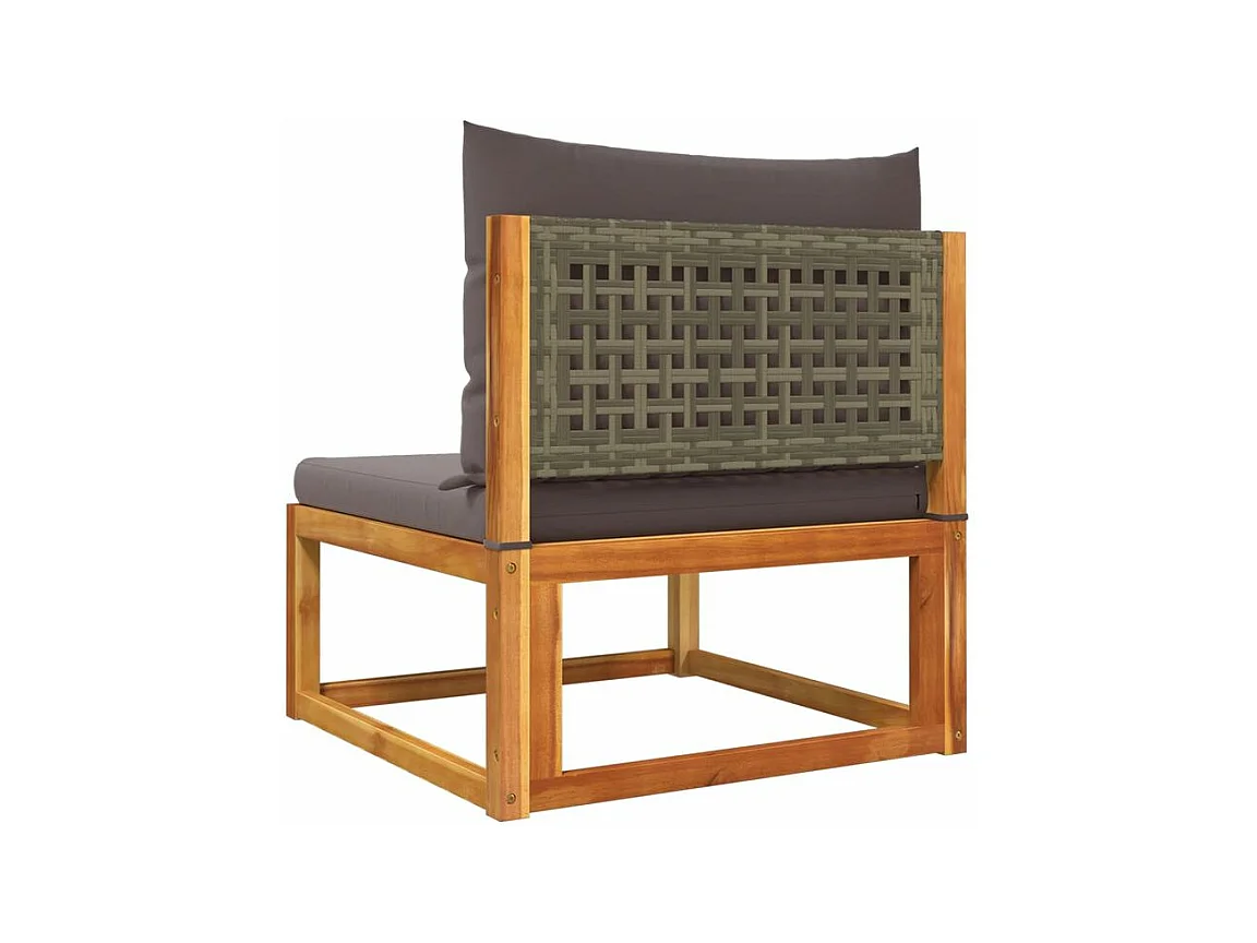 Salon de jardin avec coussins 8 pcs bois massif d'acacia