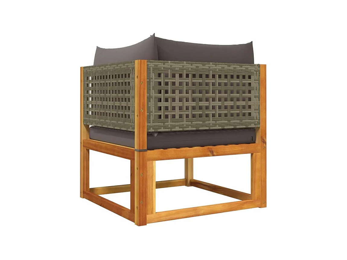 Salon de jardin avec coussins 8 pcs bois massif d'acacia