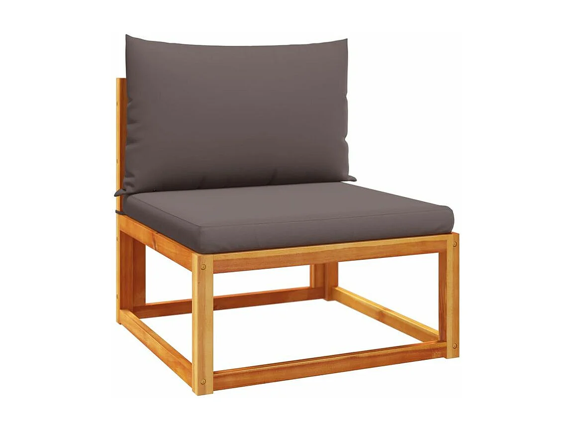 Salon de jardin avec coussins 8 pcs bois massif d'acacia