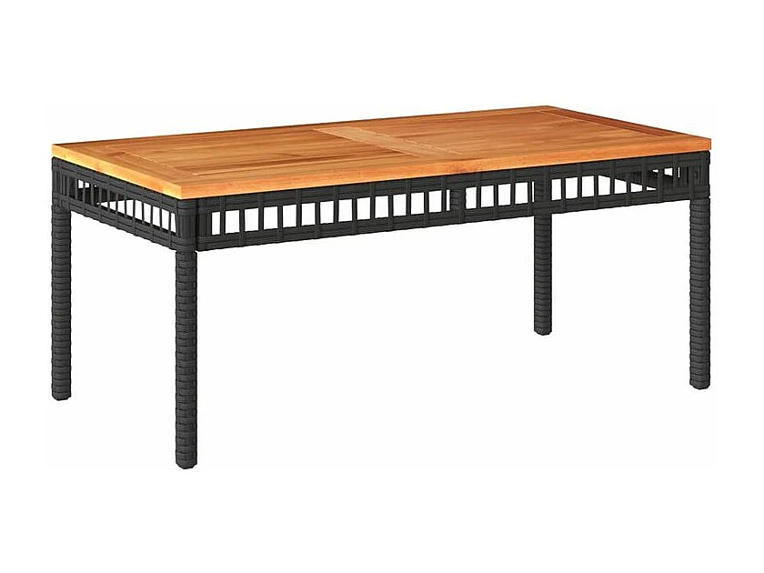 Salon de jardin 4 pcs avec coussins Noir Résine tressée