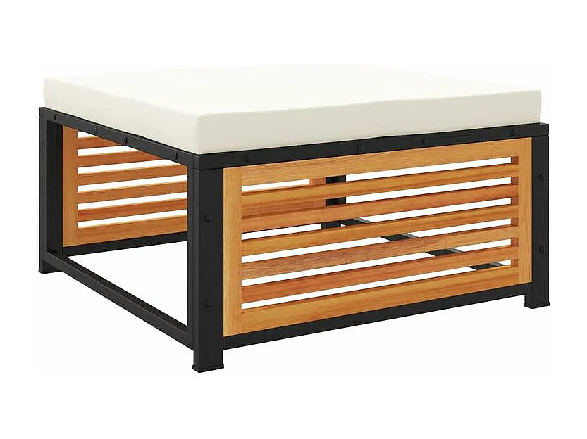 Salon de jardin avec coussins 7 pcs bois massif d'acacia