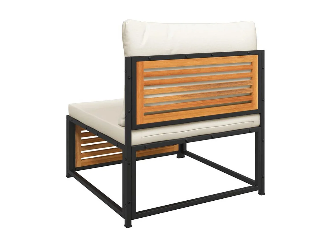 Salon de jardin avec coussins 7 pcs bois massif d'acacia