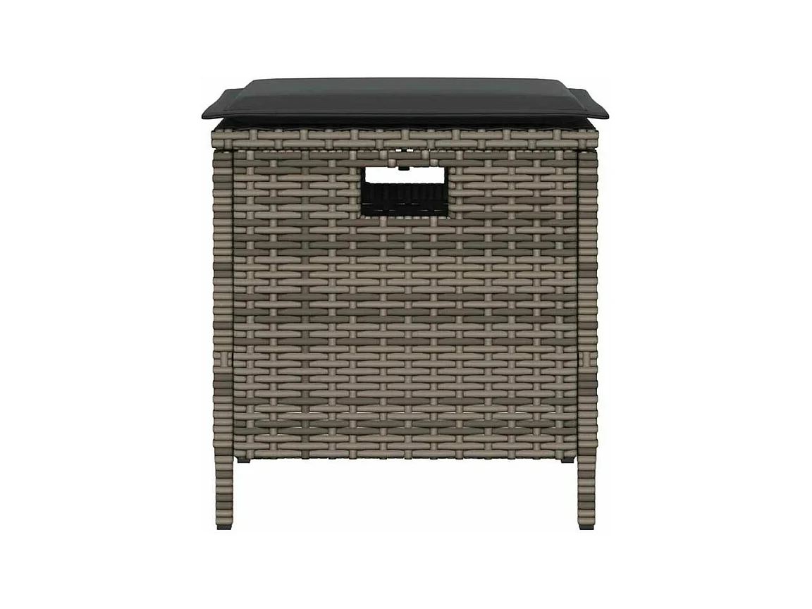 Ensemble à manger de jardin 5 pcs coussins gris résine tressée