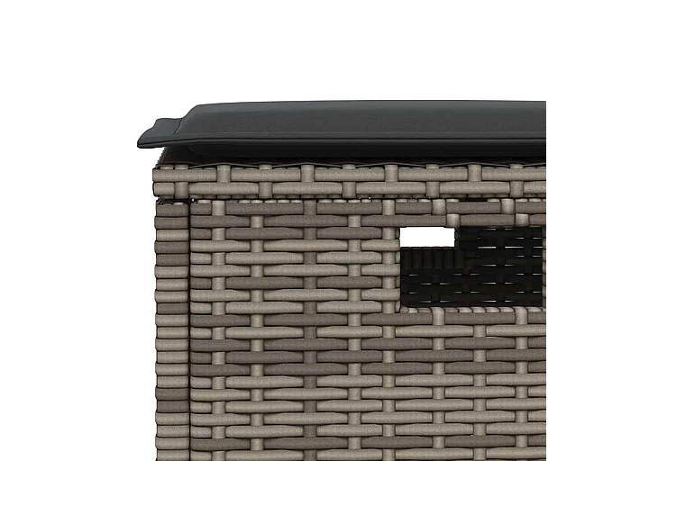 Ensemble à manger de jardin 5 pcs coussins gris résine tressée