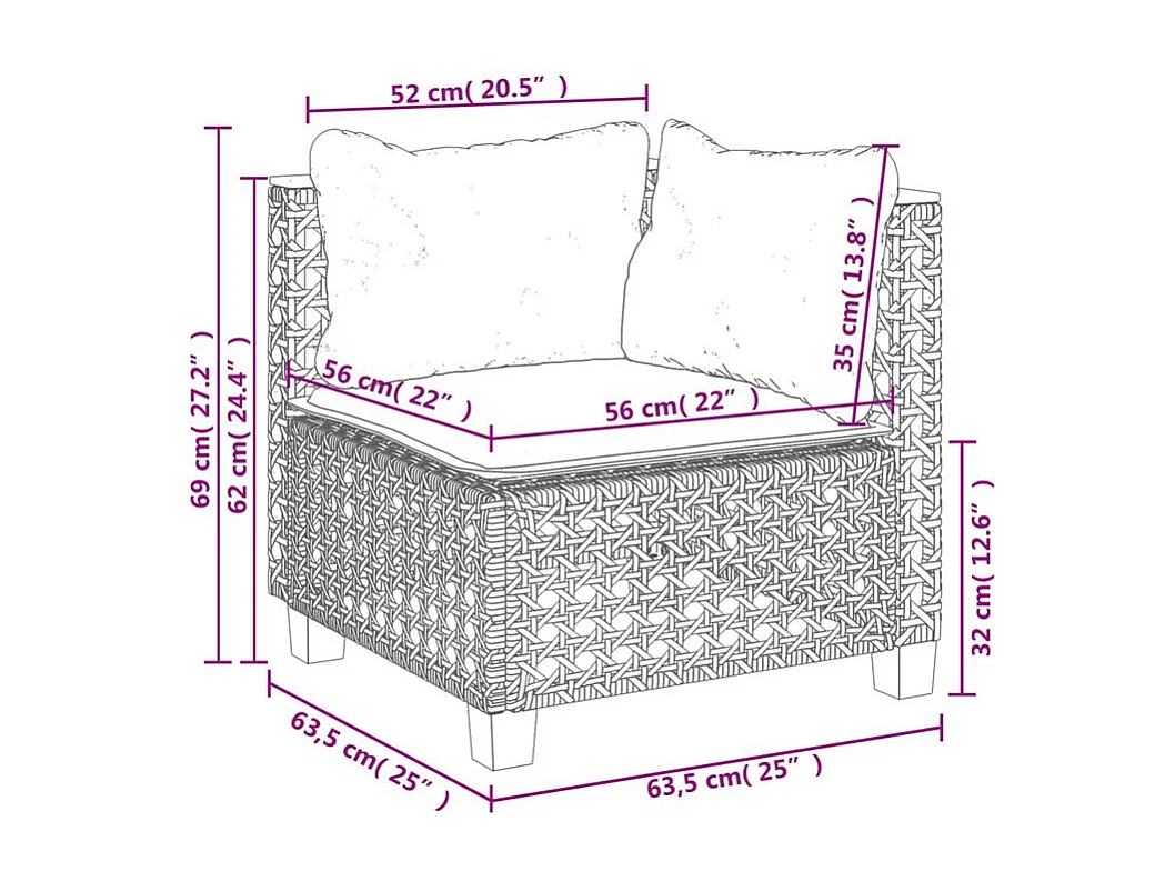 Salon de jardin avec coussins 10 pcs gris résine tressée