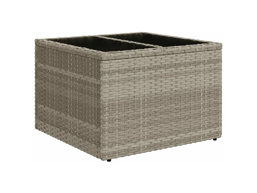 Salon de jardin 11 pcs avec coussins gris clair résine tressée