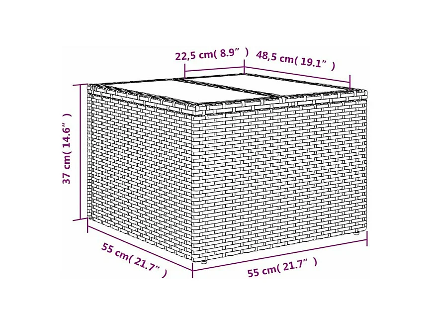 Salon de jardin 11 pcs avec coussins gris clair résine tressée