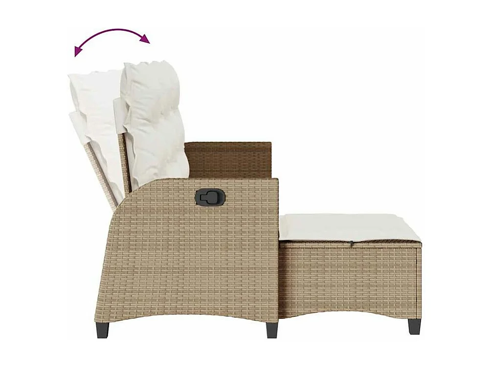 Salon de jardin avec coussins forme de L 3 pcs beige polyrotin