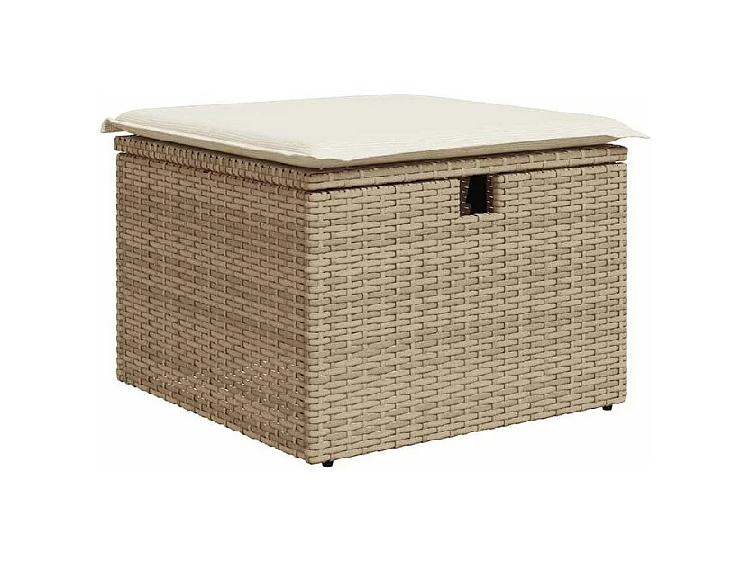 Salon de jardin avec coussins 6 pcs beige résine tressée