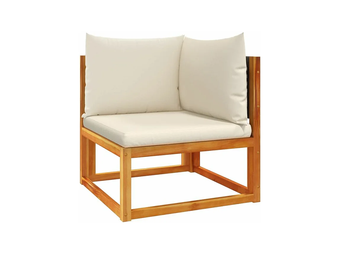 Salon de jardin avec coussins 3 pcs bois massif d'acacia