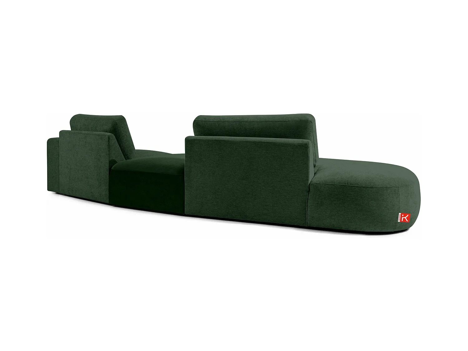 Ecksofa links - modern - ZUCCO - 4-Sitzer - Chenille Stoff - Dunkelgrün