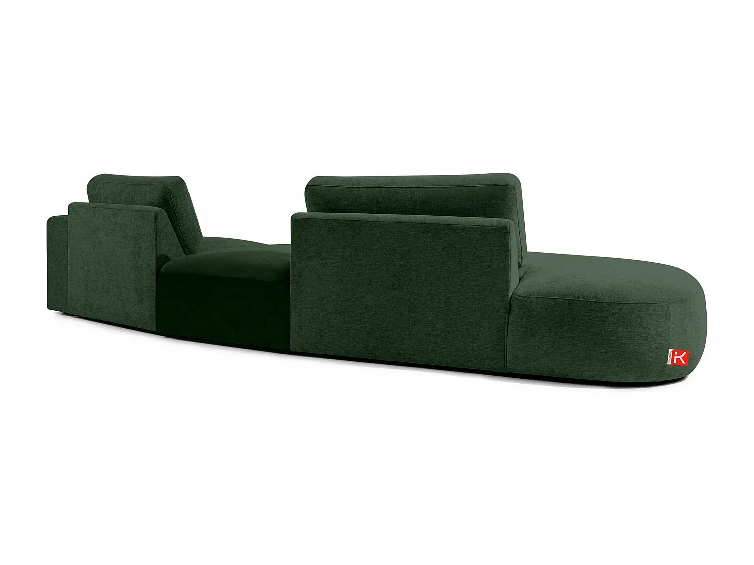 Ecksofa links - modern - ZUCCO - 4-Sitzer - Chenille Stoff - Dunkelgrün