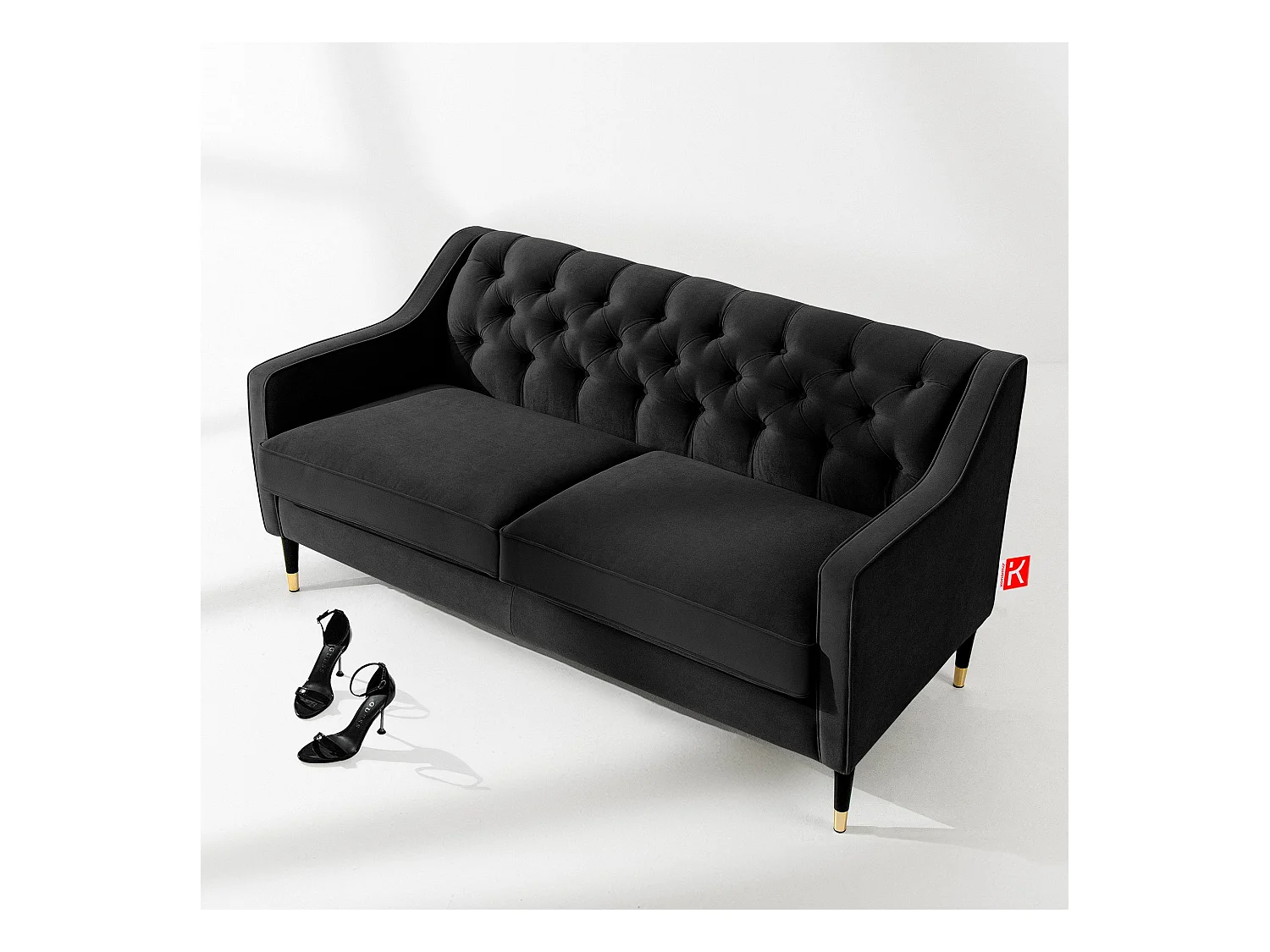 Sofa NOMUS - 2-Sitzer - Schwarz