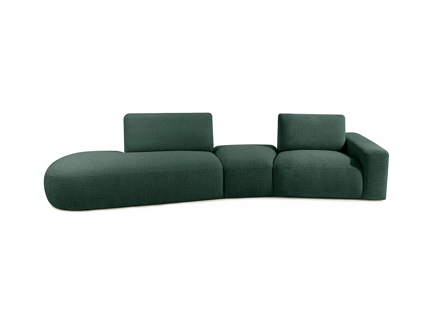Ecksofa links - modern - ZUCCO - 4-Sitzer - Boucle - Grün