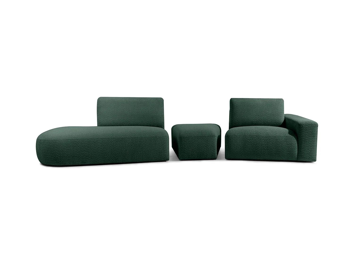 Ecksofa links - modern - ZUCCO - 4-Sitzer - Boucle - Grün