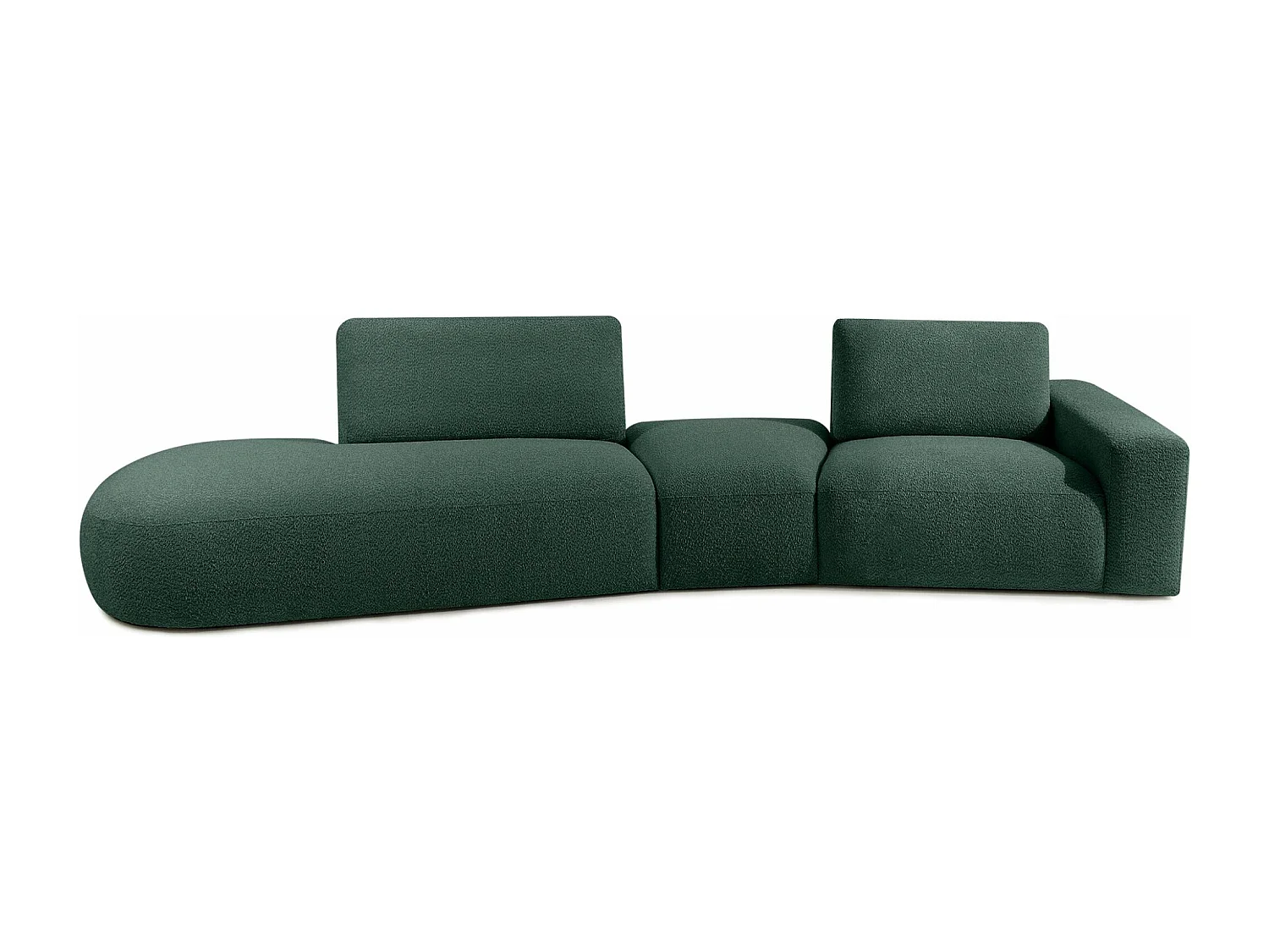Ecksofa links - modern - ZUCCO - 4-Sitzer - Boucle - Grün