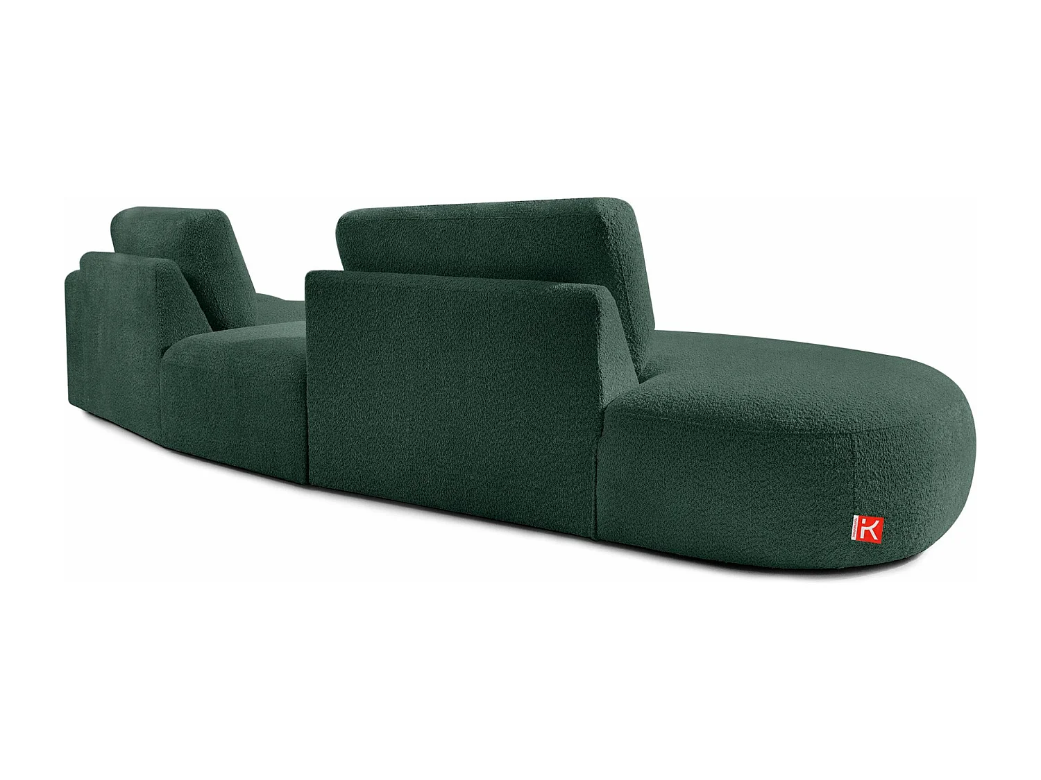 Ecksofa links - modern - ZUCCO - 4-Sitzer - Boucle - Grün