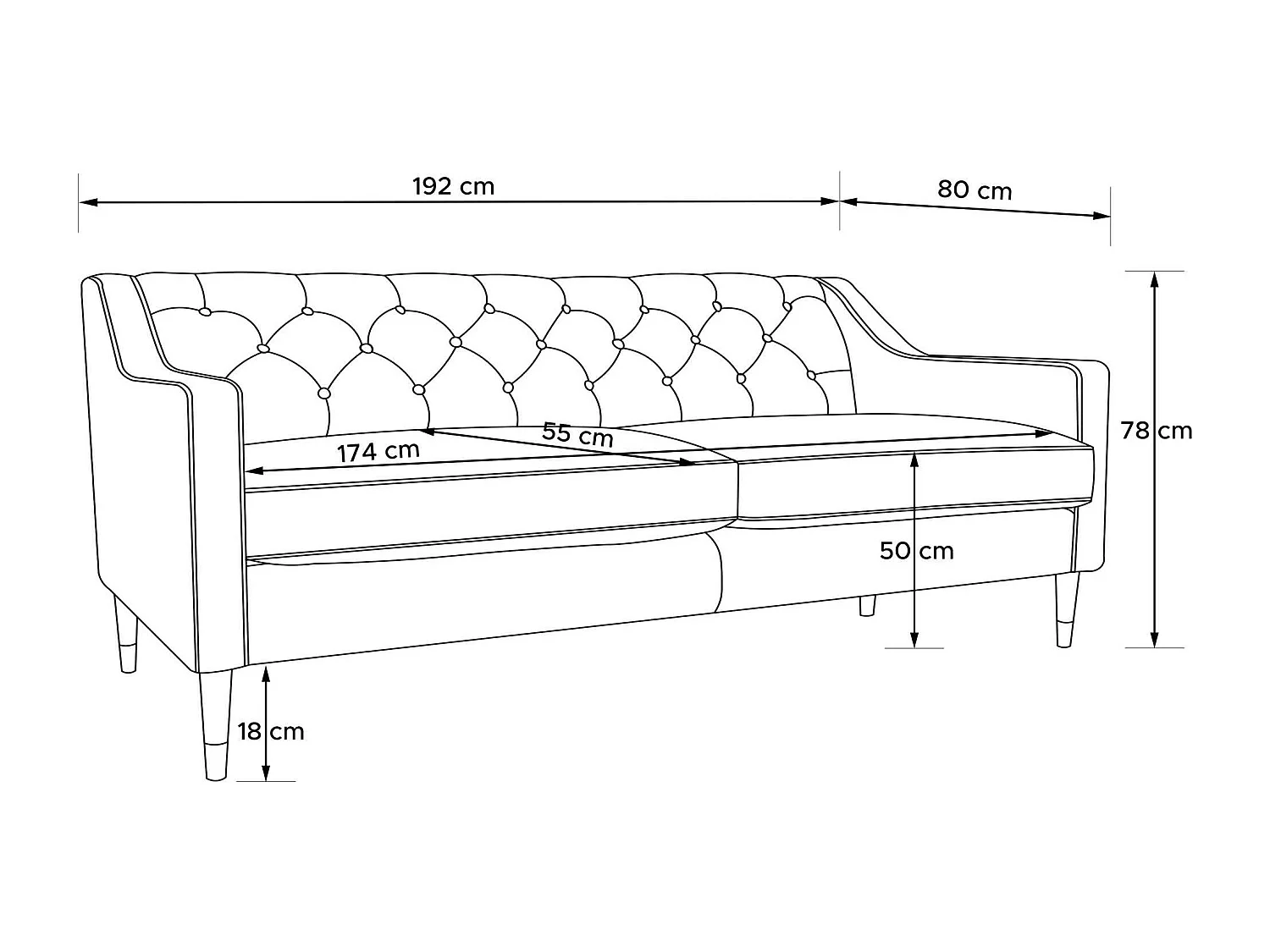 Sofa NOMUS - 3-Sitzer - Grau
