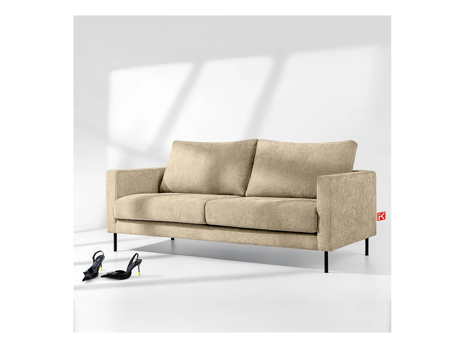 Sofa mit Schlaffunktion - MOLLIS - 3-Sitzer - Ecru