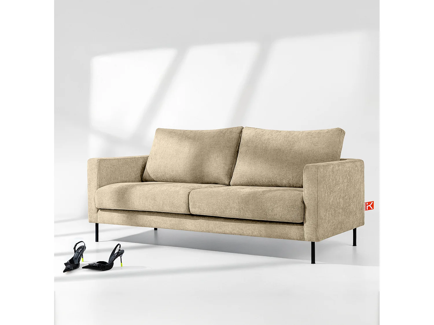 Sofa mit Schlaffunktion - MOLLIS - 3-Sitzer - Ecru