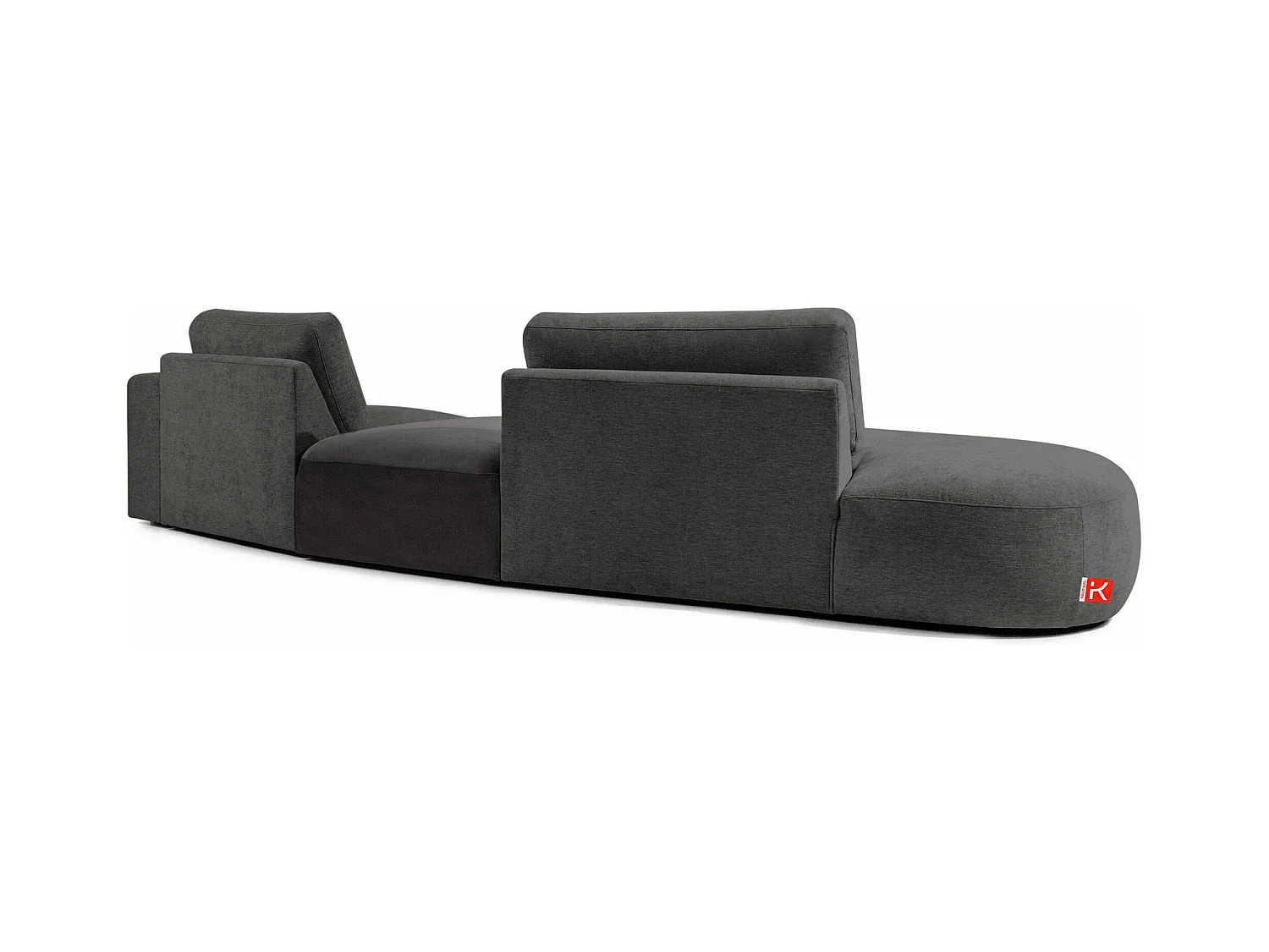 Ecksofa links - modern - ZUCCO - 4-Sitzer - Chenille Stoff - Anthrazit