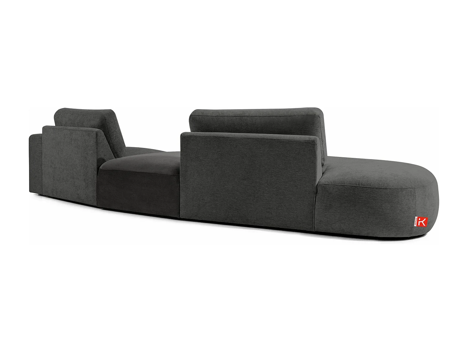 Ecksofa links - modern - ZUCCO - 4-Sitzer - Chenille Stoff - Anthrazit