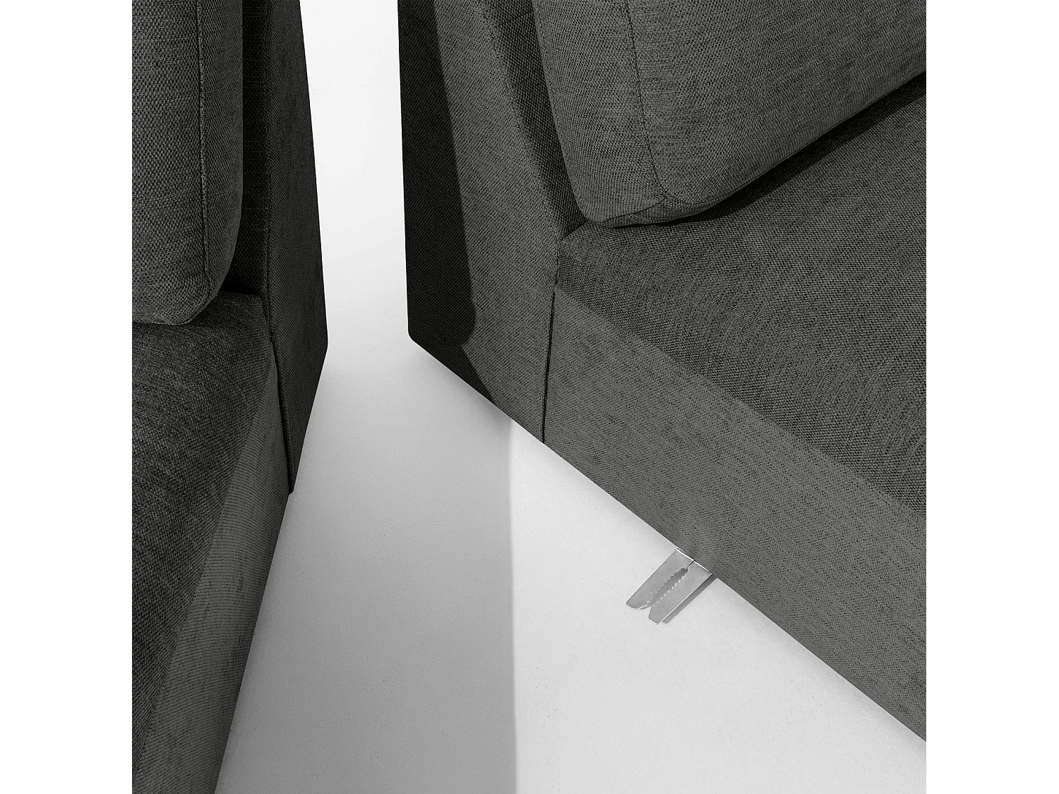 Ecksofa links - modern - ZUCCO - 4-Sitzer - Chenille Stoff - Anthrazit