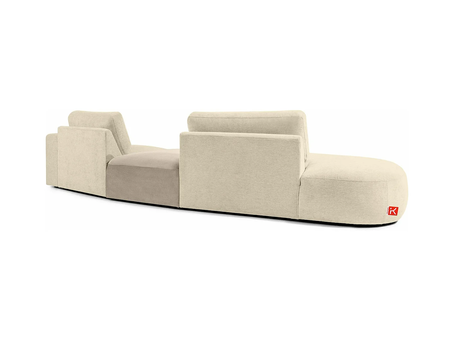 Ecksofa links - modern - ZUCCO - 4-Sitzer - Chenille Stoff - Creme