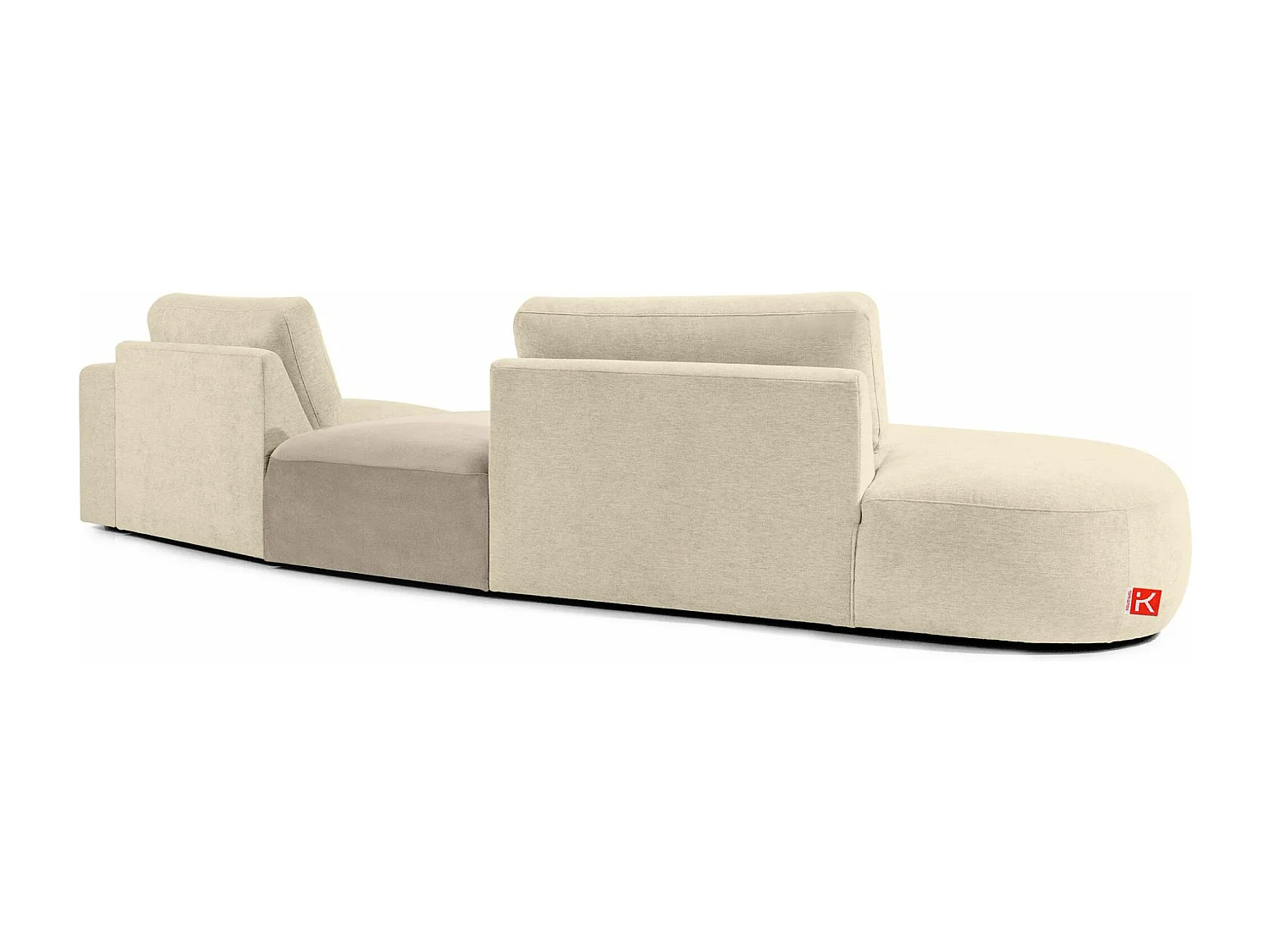 Ecksofa links - modern - ZUCCO - 4-Sitzer - Chenille Stoff - Creme
