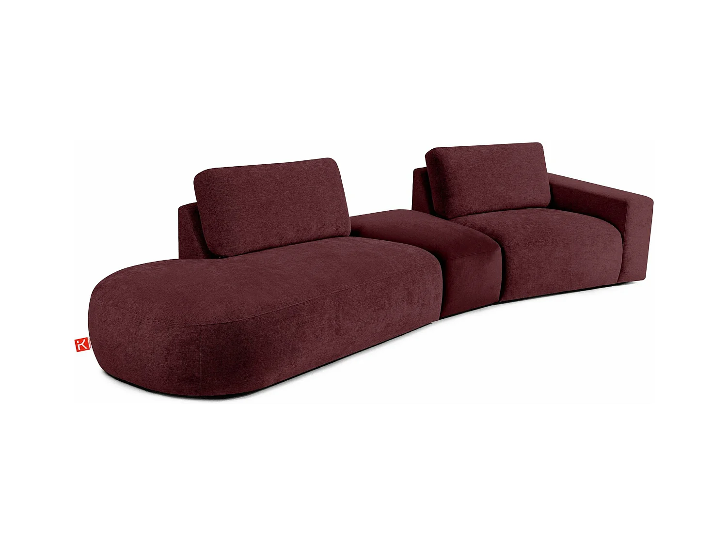Ecksofa links - modern - ZUCCO - 4-Sitzer - Chenille Stoff - Violett
