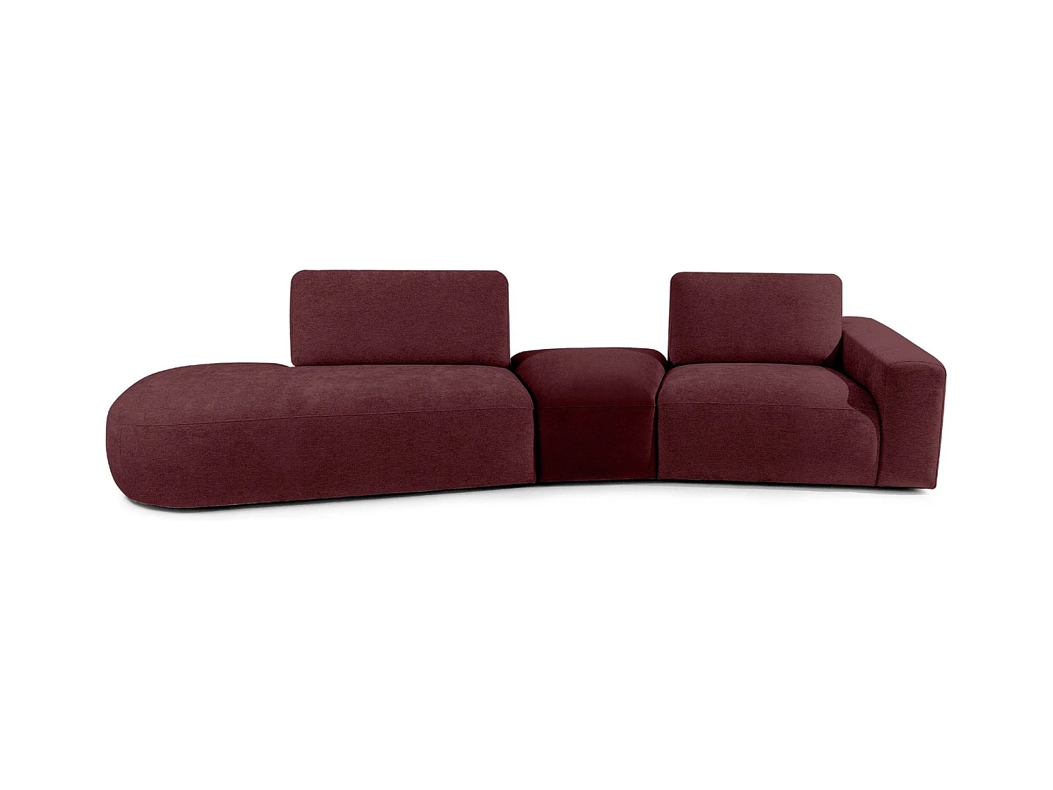 Ecksofa links - modern - ZUCCO - 4-Sitzer - Chenille Stoff - Violett