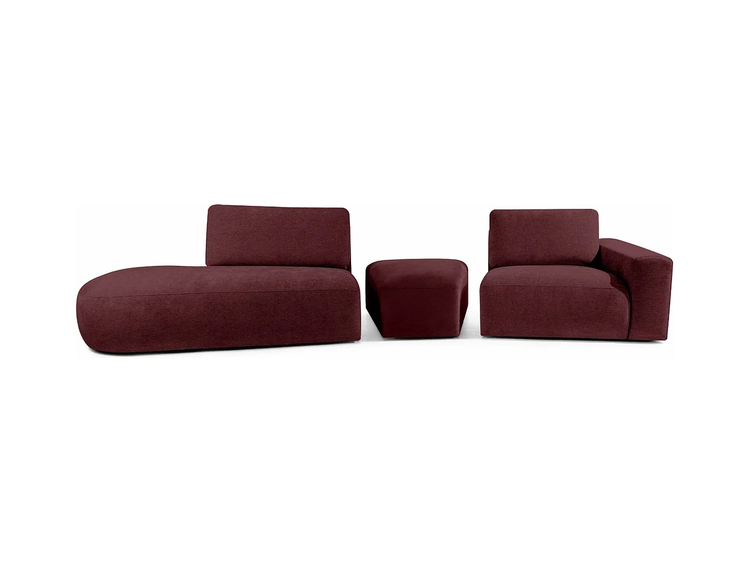 Ecksofa links - modern - ZUCCO - 4-Sitzer - Chenille Stoff - Violett
