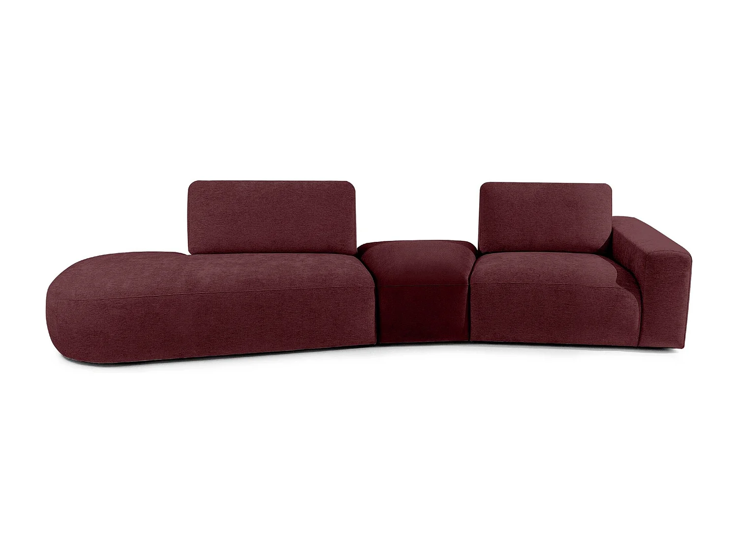 Ecksofa links - modern - ZUCCO - 4-Sitzer - Chenille Stoff - Violett