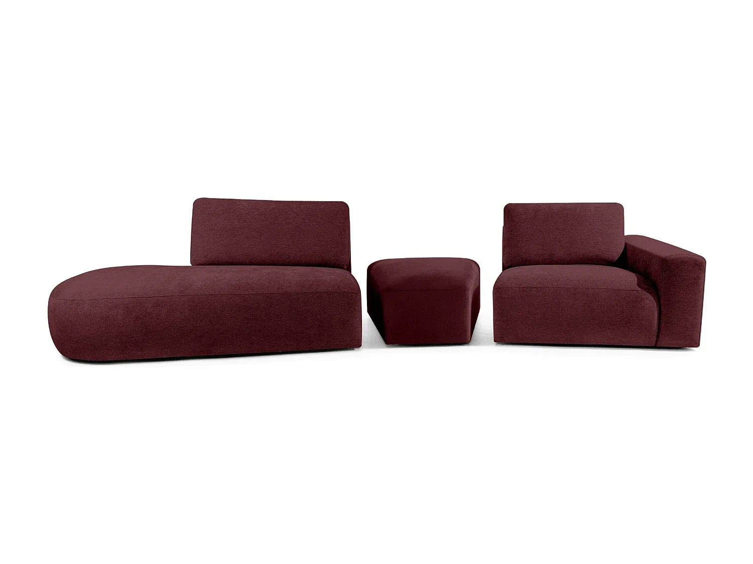 Ecksofa links - modern - ZUCCO - 4-Sitzer - Chenille Stoff - Violett