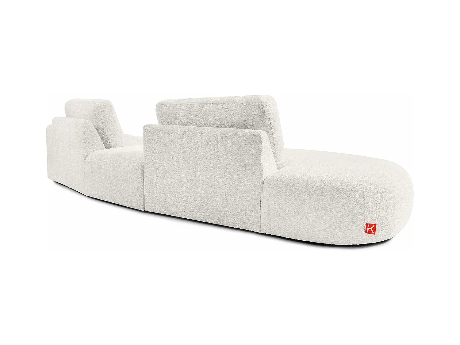 Ecksofa links - modern - ZUCCO - 4-Sitzer - Boucle - Ecru