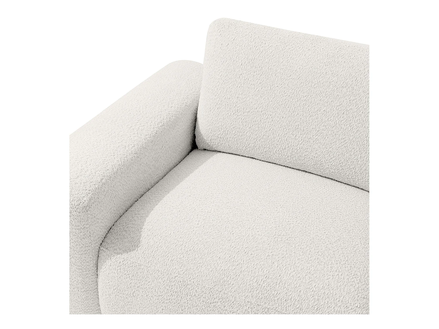Ecksofa links - modern - ZUCCO - 4-Sitzer - Boucle - Ecru