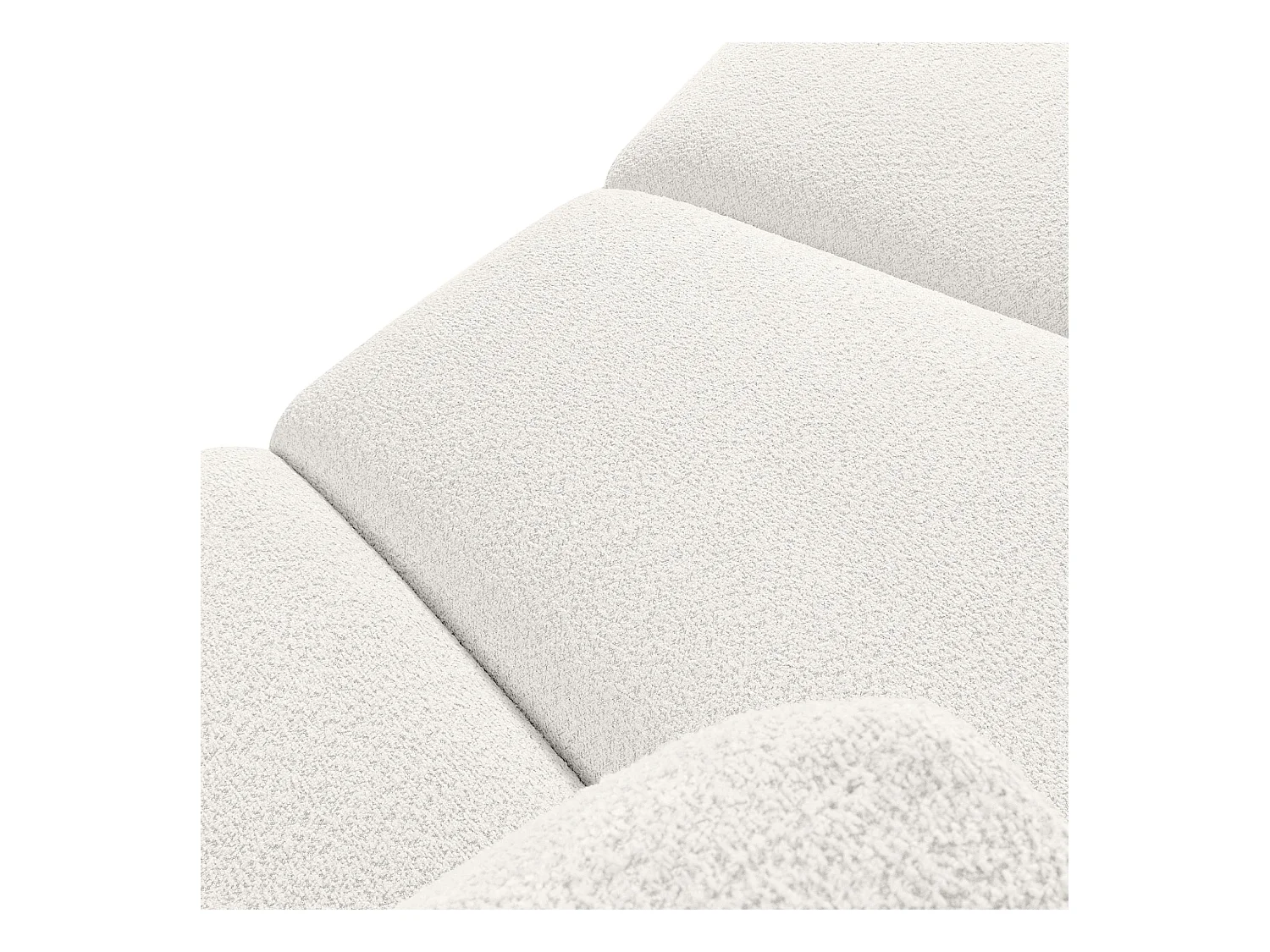 Ecksofa links - modern - ZUCCO - 4-Sitzer - Boucle - Ecru