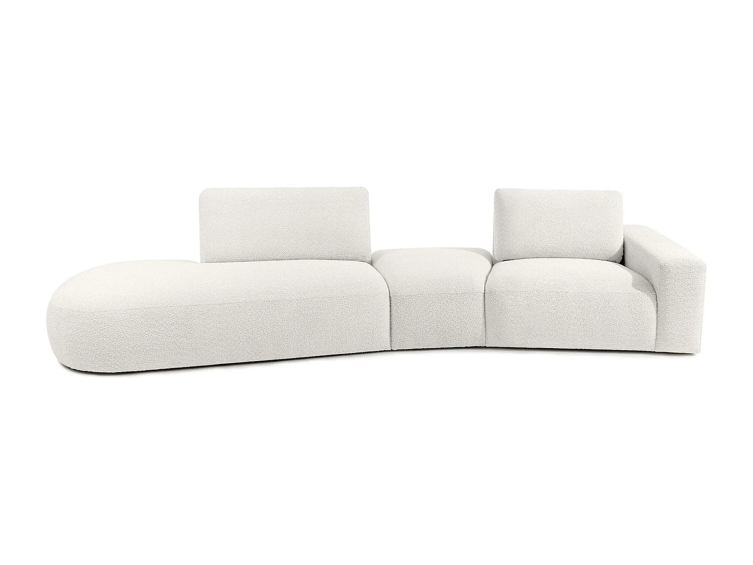 Ecksofa links - modern - ZUCCO - 4-Sitzer - Boucle - Ecru