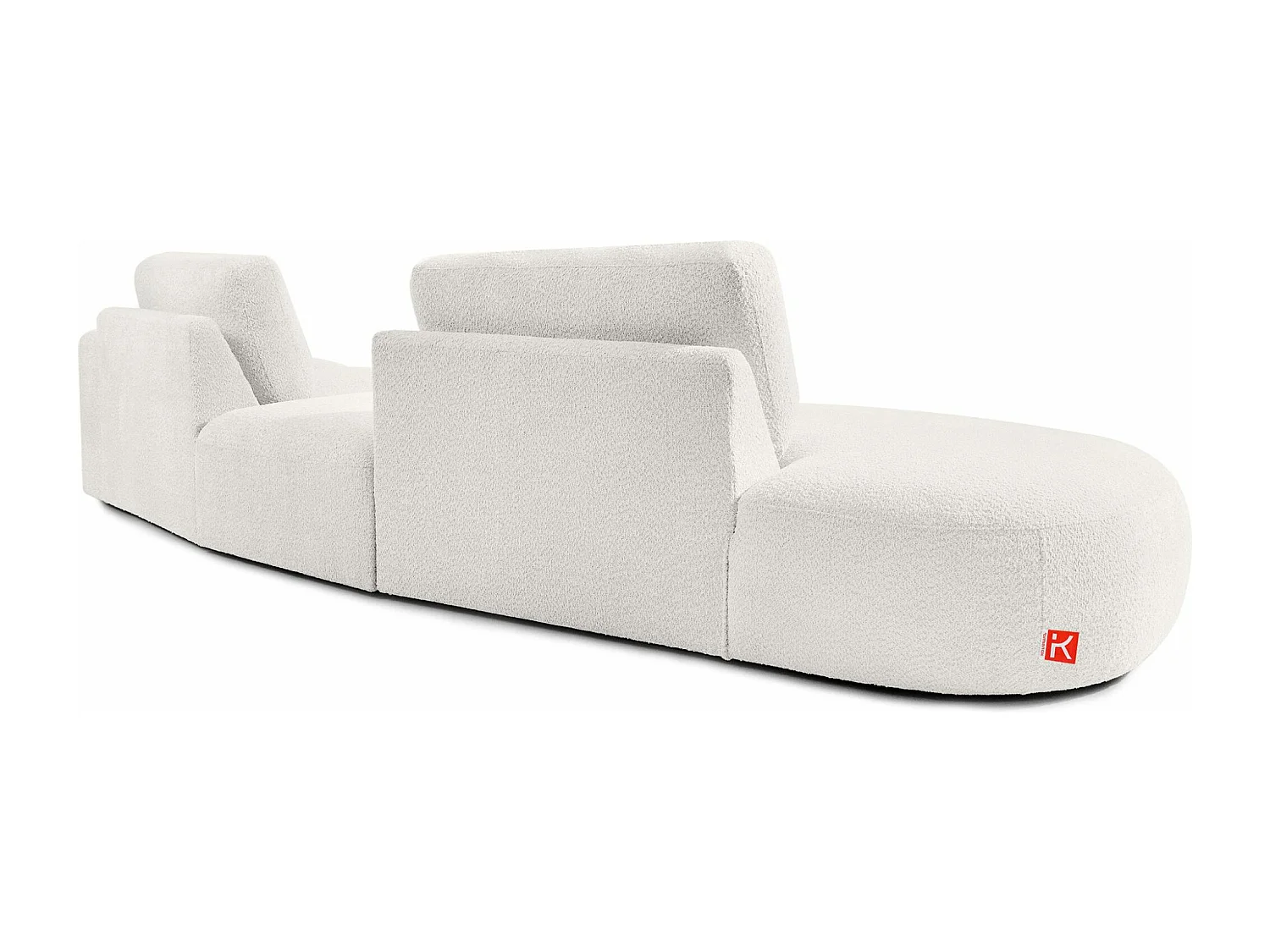 Ecksofa links - modern - ZUCCO - 4-Sitzer - Boucle - Ecru