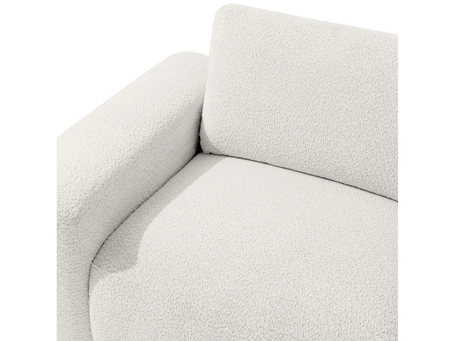 Ecksofa links - modern - ZUCCO - 4-Sitzer - Boucle - Ecru