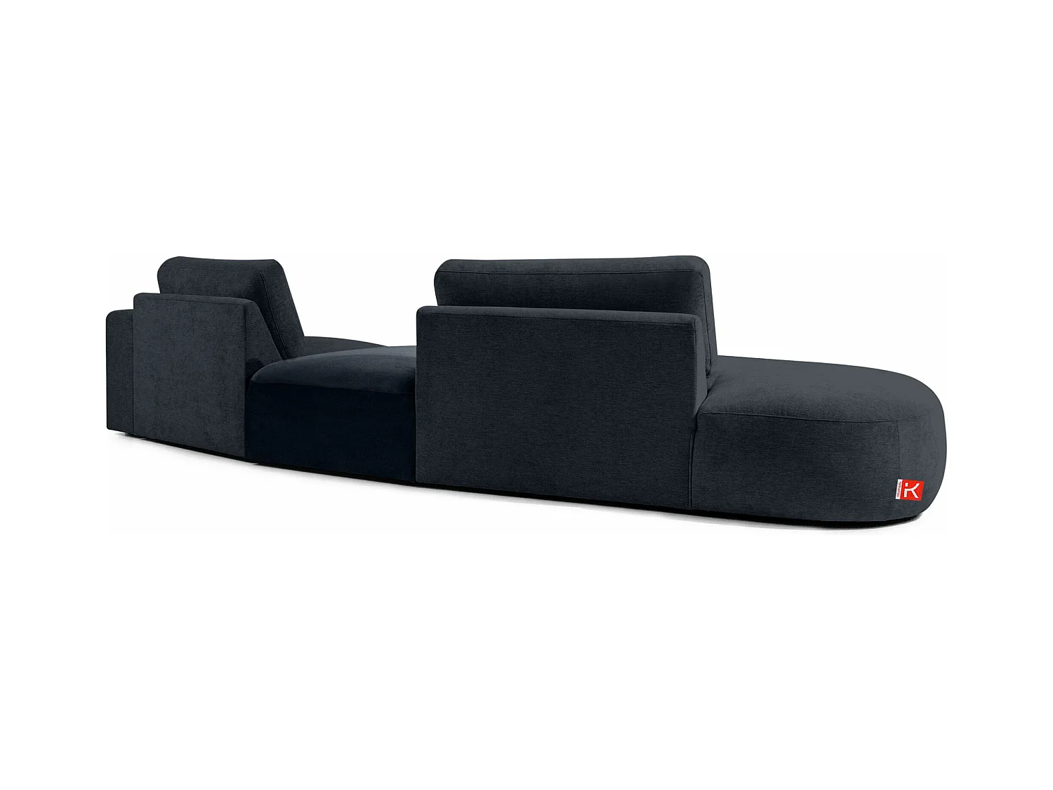 Ecksofa links - modern - ZUCCO - 4-Sitzer - Chenille Stoff - Dunkelblau
