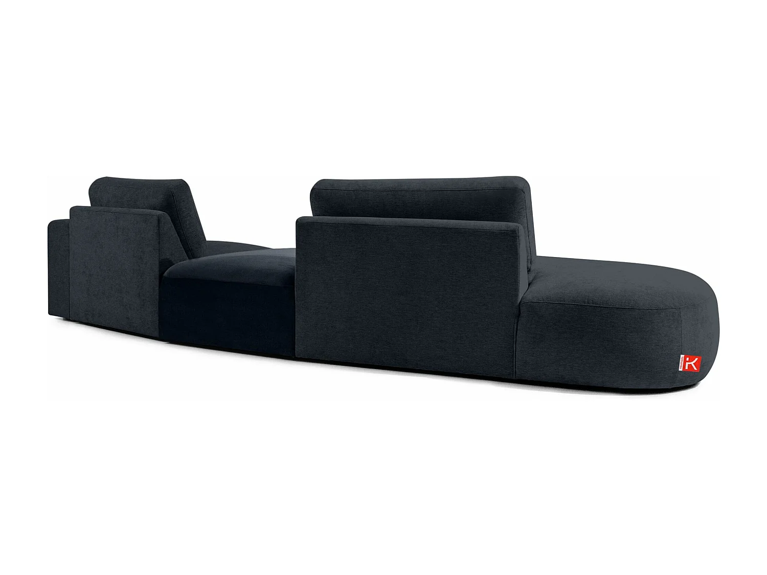 Ecksofa links - modern - ZUCCO - 4-Sitzer - Chenille Stoff - Dunkelblau